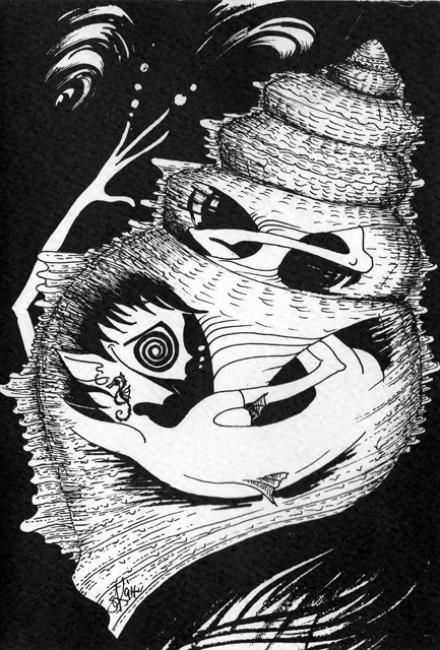 Drawing titled "Underwater Pixi" by Gifts From The House Of Whimsy, Original Art,