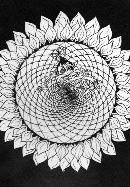 Drawing titled "sunflower pixi" by Gifts From The House Of Whimsy, Original Art, Other