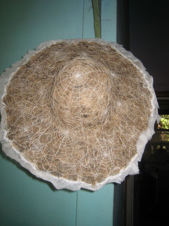 Artcraft titled "spiderweb hat" by Gifts From The House Of Whimsy, Original Artwork, Hats & accessories