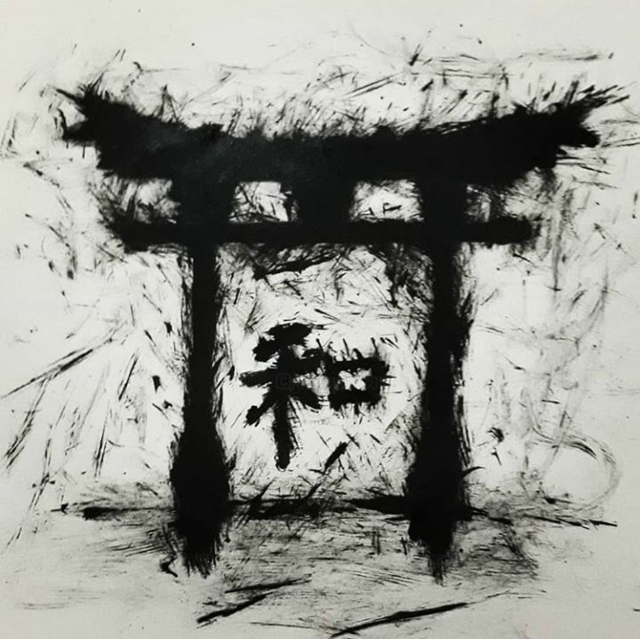 Drawing titled "Peace" by Ali Bulut, Original Artwork, Charcoal