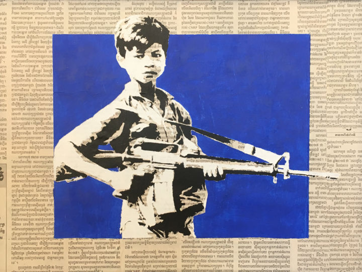 绘画 标题为“Child Soldier” 由The Monk Stencils, 原创艺术品, 丙烯