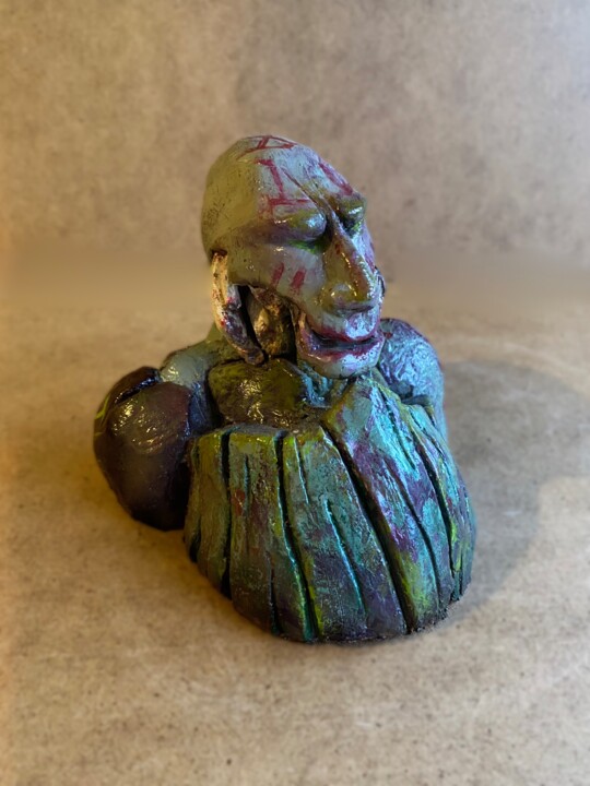 Sculpture titled "Orc II" by Thenoktart, Original Artwork, Clay