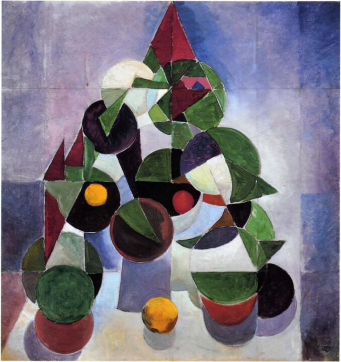 Pittura intitolato "Composition I (natu…" da Theo Van Doesburg, Opera d'arte originale, Olio