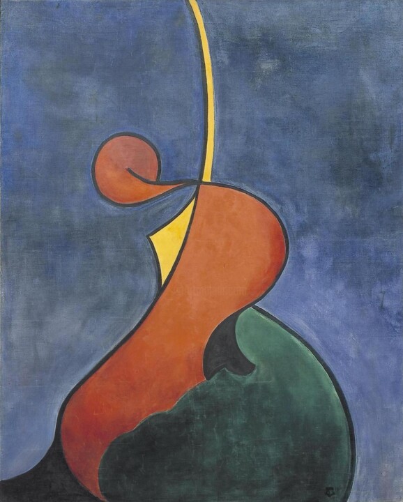 Painting titled "Mouvement héroïque" by Theo Van Doesburg, Original Artwork, Oil