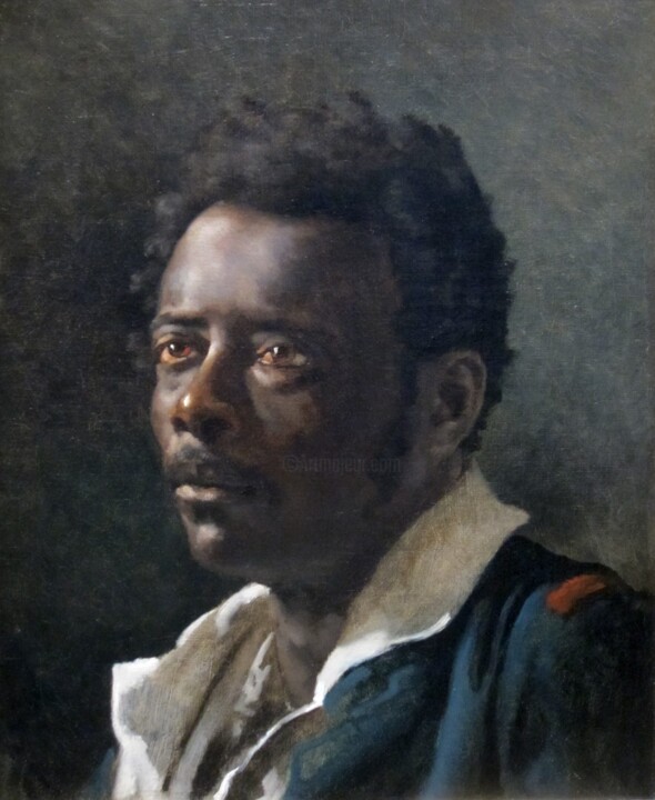 Pittura intitolato "Étude de portrait p…" da Théodore Géricault, Opera d'arte originale, Olio