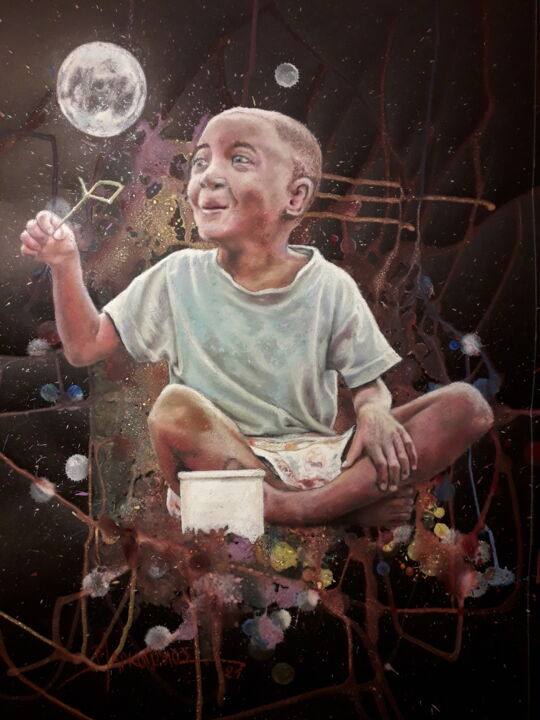 Ζωγραφική με τίτλο "Innocence" από Θοδωρης Μαρκοπουλος, Αυθεντικά έργα τέχνης, Παστέλ