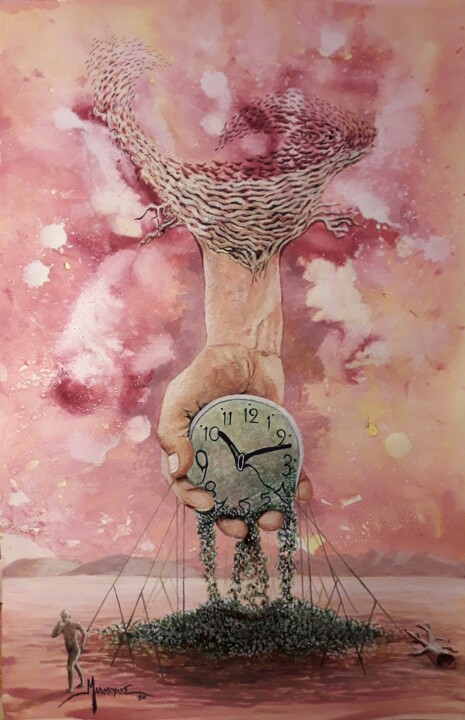 Картина под названием "Powdered time." - Θεοδωροσ Μαρκοπουλοσ, Подлинное произведение искусства, Акварель