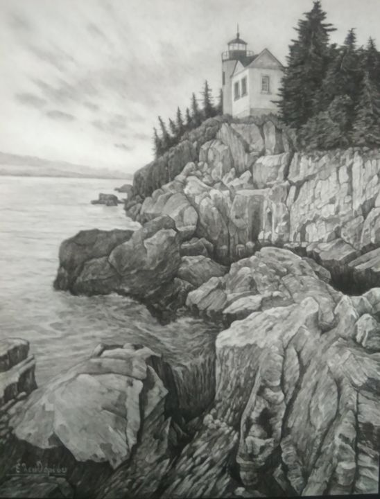 Drawing titled "Aa" by Theodoros Eleutheriou, Original Artwork, Charcoal