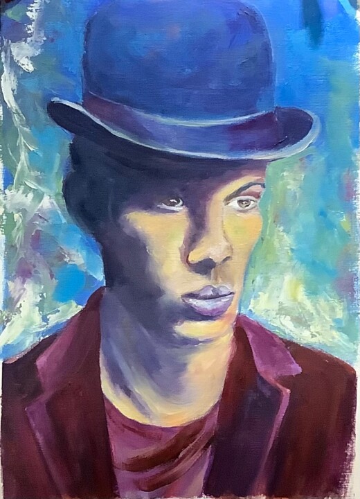 Painting titled "Stromae" by Thérèse Alba, Original Artwork, Oil