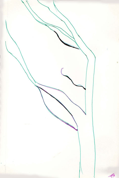 Dessin intitulée "treeline.jpg" par Frederic Therisod, Œuvre d'art originale