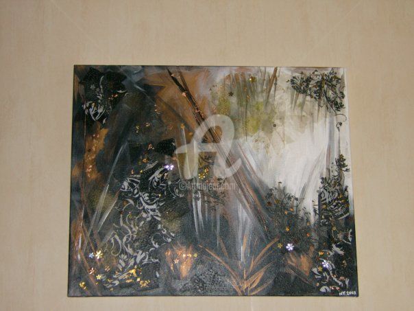 Peinture intitulée "la forêt" par Hélène Thevenon, Œuvre d'art originale