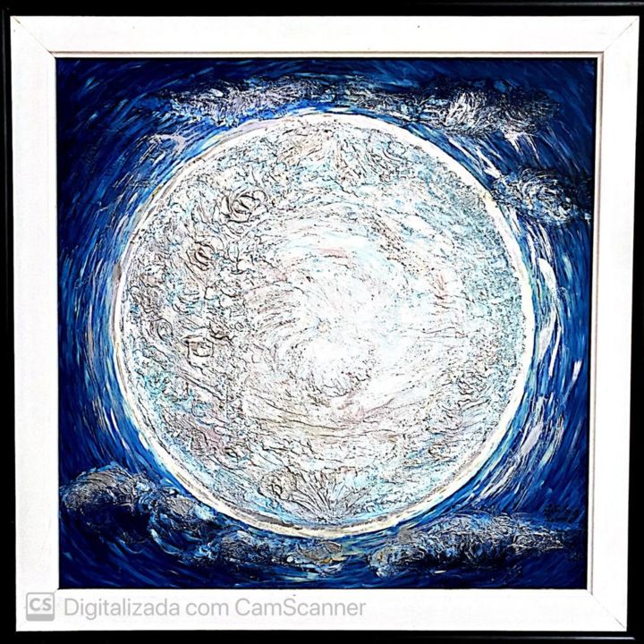 Картина под названием "The moon" - Thiago Fantini, Подлинное произведение искусства, Акрил