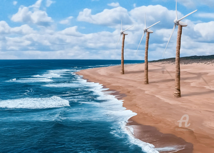「Natural Energy」というタイトルのデジタルアーツ Thiago Pixelsによって, オリジナルのアートワーク, 写真モンタージュ