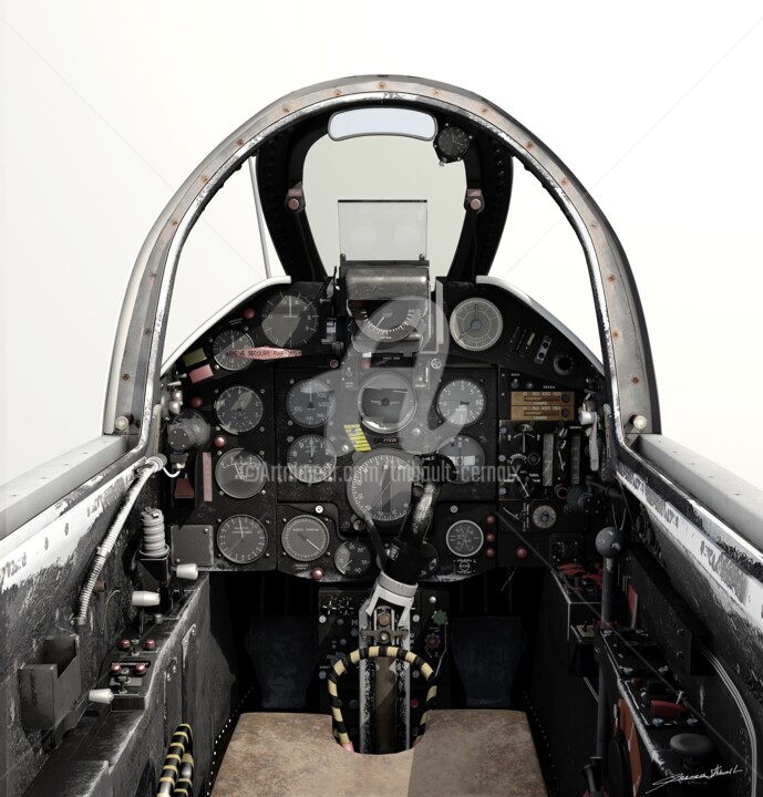 "Mystere IV Cockpit" başlıklı Dijital Sanat Thibault Cernaix tarafından, Orijinal sanat, 3D modelleme