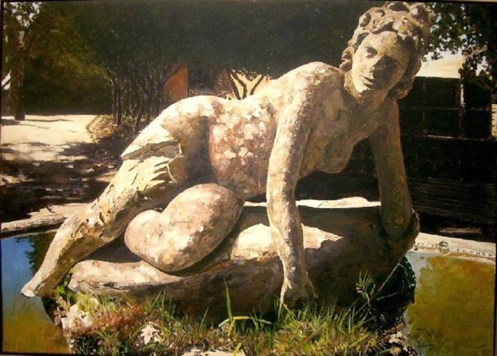 Peinture intitulée "Fontaine" par Éric Thibodeau, Œuvre d'art originale