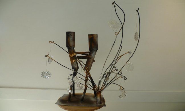 Sculpture titled "les amoureux" by Gilles Thiercelin, Original Artwork, Metals