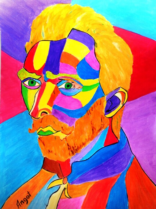 Painting titled "van Gogh" by Thierry Angot, Original Artwork, Acrylic