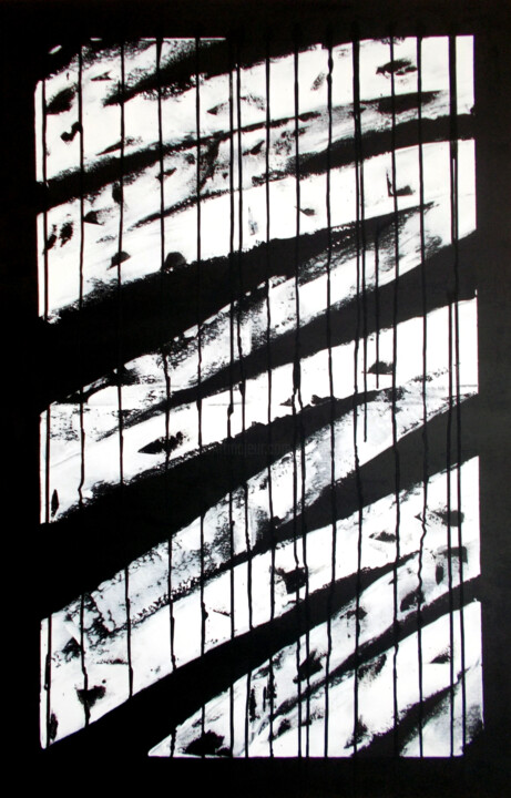 Pintura titulada "Black and White" por Thierry Angot, Obra de arte original, Acrílico