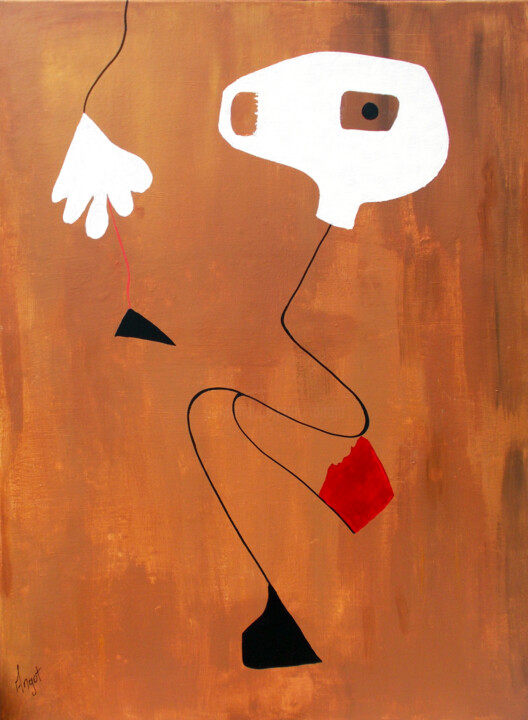 Painting titled "Femme et main #arti…" by Thierry Angot, Original Artwork, Acrylic