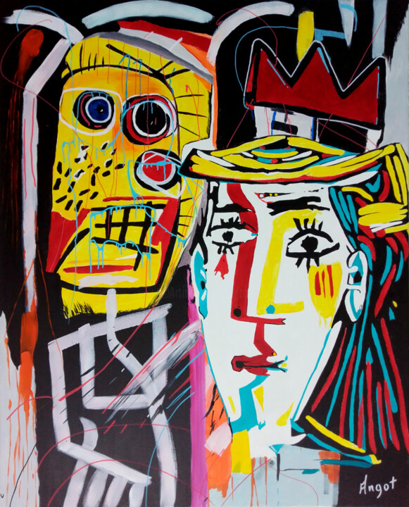 绘画 标题为“Portraits Picasso v…” 由Thierry Angot, 原创艺术品, 丙烯 安装在木质担架架上