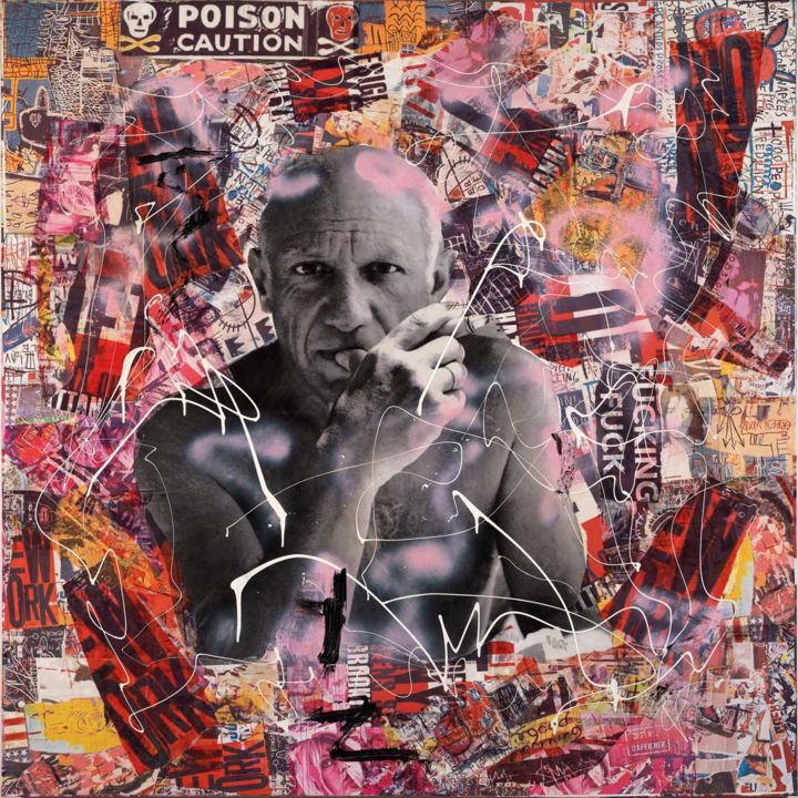 Collages titulada "Picasso" por Thierry Auger, Obra de arte original, Otro