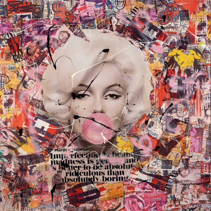 Collages titulada "Marilyn" por Thierry Auger, Obra de arte original, Otro