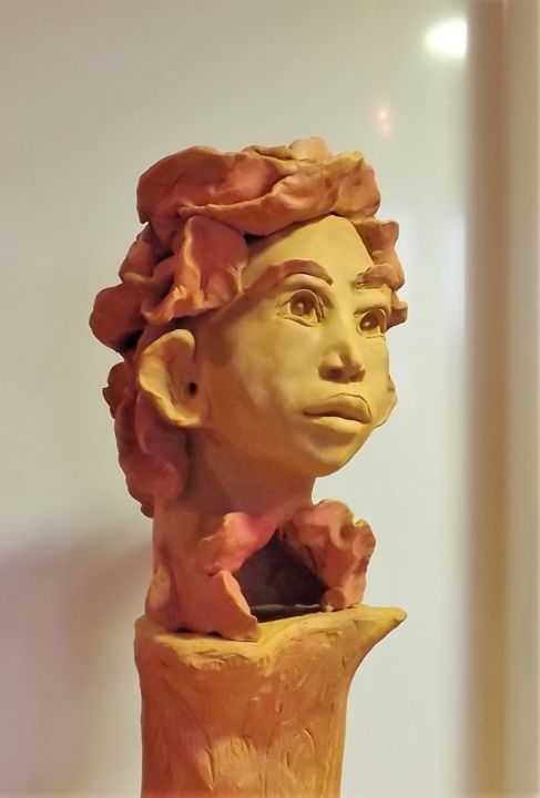 Скульптура под названием "Petale" - Thi.C, Подлинное произведение искусства, Терракота