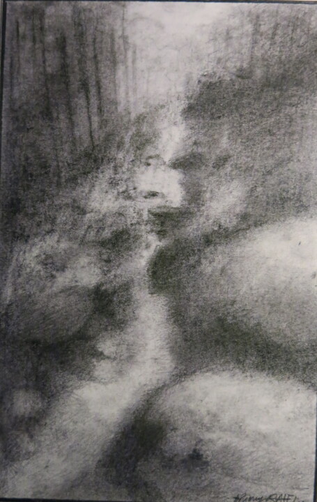 Drawing titled "ruisseau" by Thierry Carol Ratel, Original Artwork, Graphite