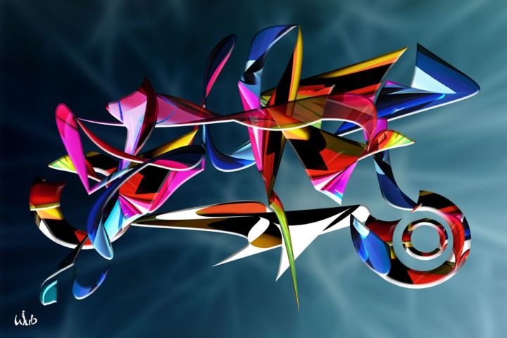 Digital Arts titled "Space moto" by Wub, Original Artwork, Digital Painting