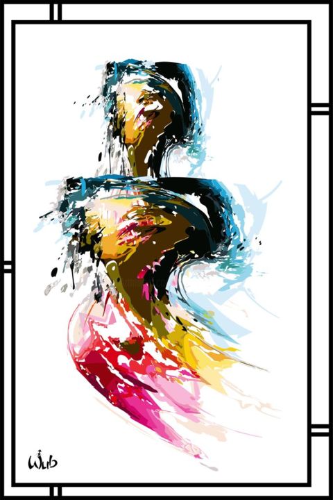 Цифровое искусство под названием "Femme Louve" - Wub, Подлинное произведение искусства, Цифровая живопись