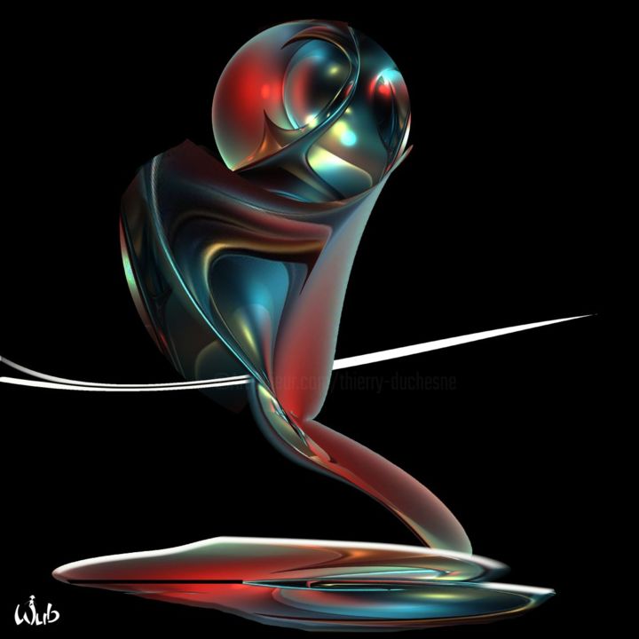 Digitale Kunst mit dem Titel "Mister boule" von Wub, Original-Kunstwerk, Digitale Malerei