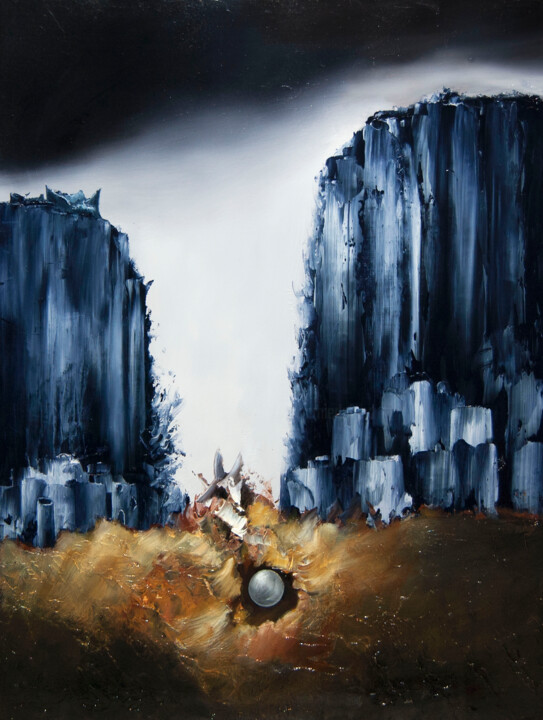 Painting titled "BATAILLE DE CORMORA…" by Thierry Garnier-Lafond, Original Artwork, Oil