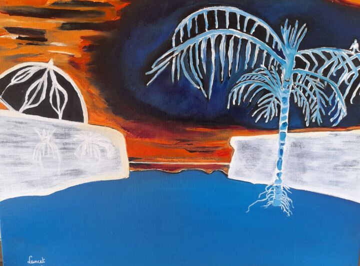 Peinture intitulée "La plage" par Thierry Gillet, Œuvre d'art originale, Huile