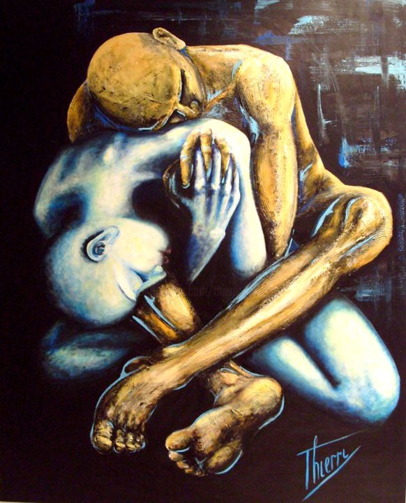 Ζωγραφική με τίτλο "intimité" από Thierry Godefroid, Αυθεντικά έργα τέχνης, Ακρυλικό