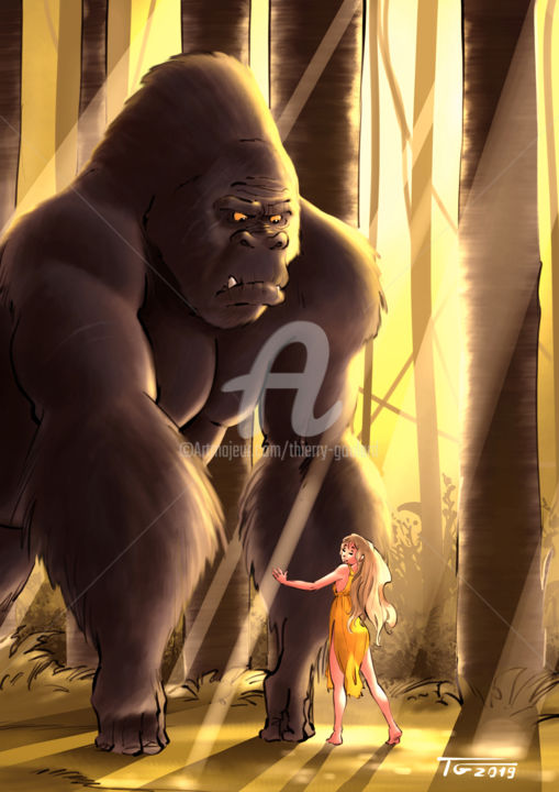 Drawing titled "kingkong version" by Thierry Goulard, Original Artwork, Digital Photography