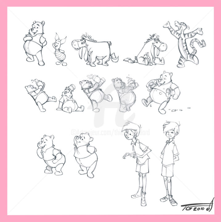 Drawing titled "mp-pooh-characters-…" by Thierry Goulard, Original Artwork, Digital Photography
