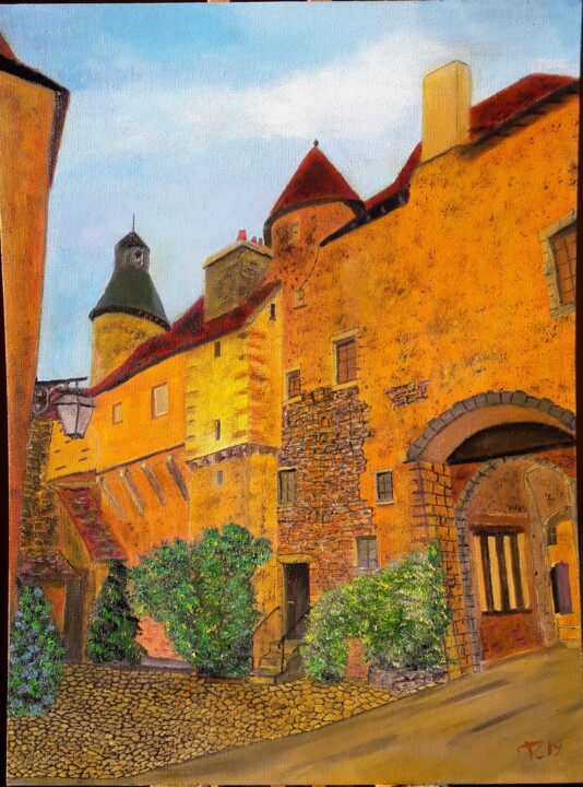 Painting titled "Saint Benoît du Sau…" by John Des Îles, Original Artwork, Oil