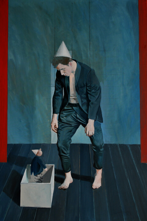 Peinture intitulée "le pantin" par Thierry Marchal, Œuvre d'art originale, Huile