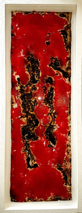 Schilderij getiteld "Polymère-R-I-46x128…" door Thierry Parezys, Origineel Kunstwerk, Acryl