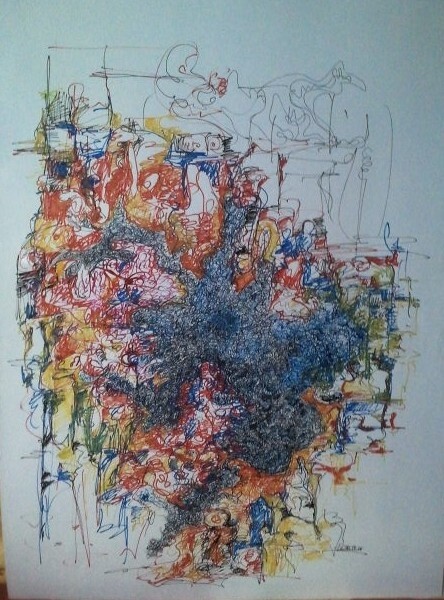 Drawing titled ""sans titre"" by Thierry Pujalte, Original Artwork, Ink