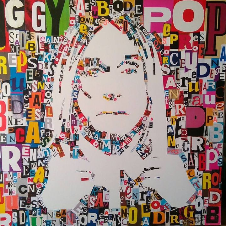 Collages titled "IGGY POP" by Thierry Spada, Original Artwork, Paper cutting