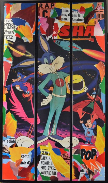 "Bugs Bunny triptyque" başlıklı Tablo Thierry Spada tarafından, Orijinal sanat, Diğer