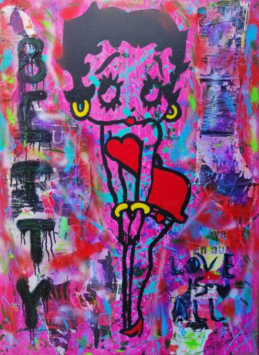 Collages titled "Betty Boop" by Thierry Spada, Original Artwork