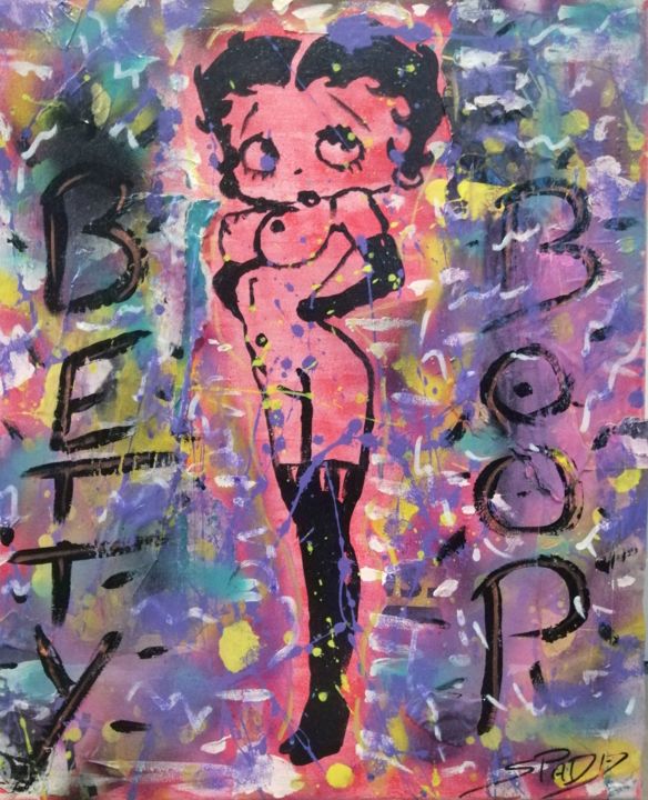 Collages intitulée "Betty" par Thierry Spada, Œuvre d'art originale, Acrylique