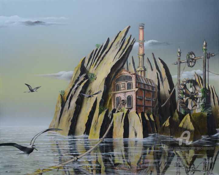 Peinture intitulée "Les secrets du temp…" par Thierry Van Quickenborne, Œuvre d'art originale, Huile Monté sur Châssis en bo…