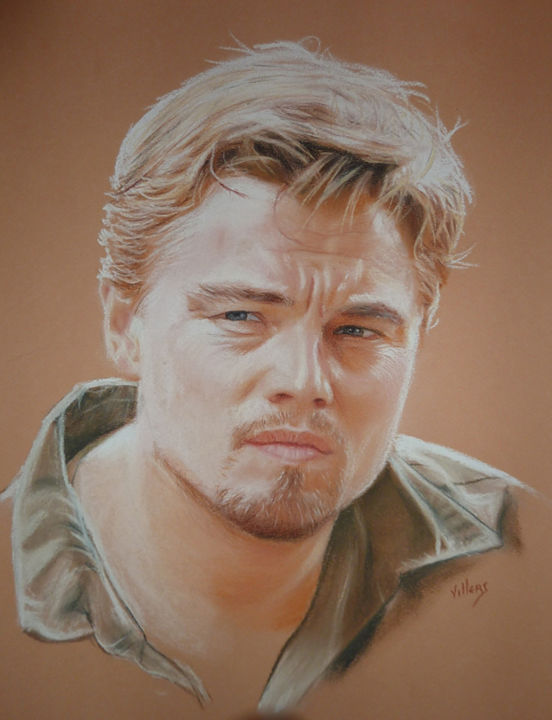 Drawing titled "Di Caprio.jpg" by Thierry Villers, Original Artwork, Pastel