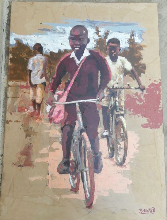 Painting titled "le retour" by Thierry Baka, Original Artwork, Acrylic