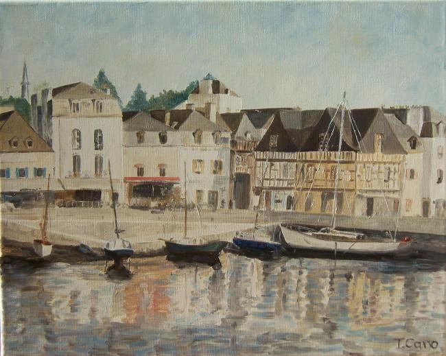 Peinture intitulée "Port Saint-Goustan…" par Thierry Cano, Œuvre d'art originale, Huile
