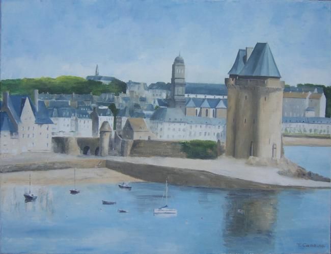 「Port de Saint-Malo」というタイトルの絵画 Thierry Canoによって, オリジナルのアートワーク