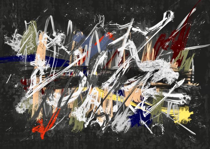 Digitale Kunst mit dem Titel "Abstraction lyrique" von Thierry Daudier De Cassini, Original-Kunstwerk, Digitale Malerei